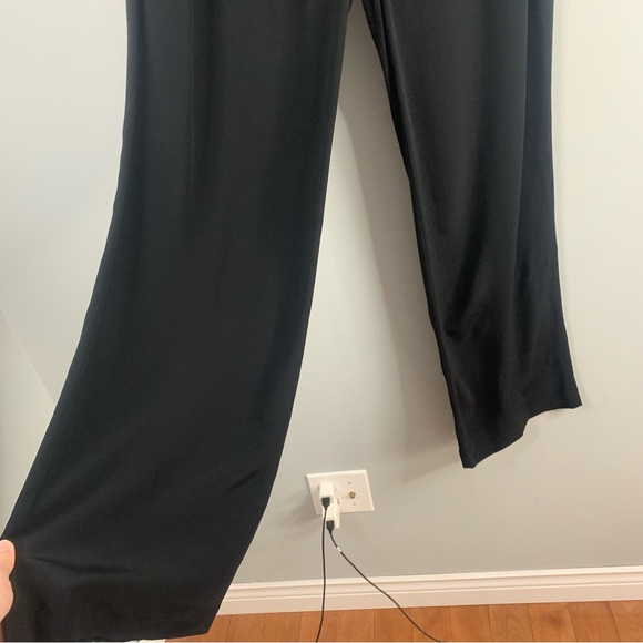 Eileen Fisher Womens Black Pleated Crepe Straight Dress Pants Trousers Tencel 10 - Picture 4 of 13